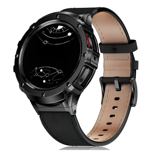 Amara Leather Band With Stainless Steel Bumper Case For Galaxy 5 Pro