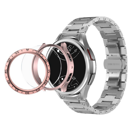 Denuo Stainless Steel Galaxy Band With Case And Glass