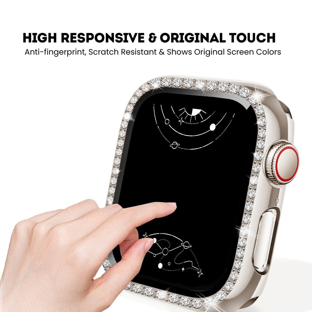 Indigeo Bling Diamond Tempered Glass Apple Watch Case