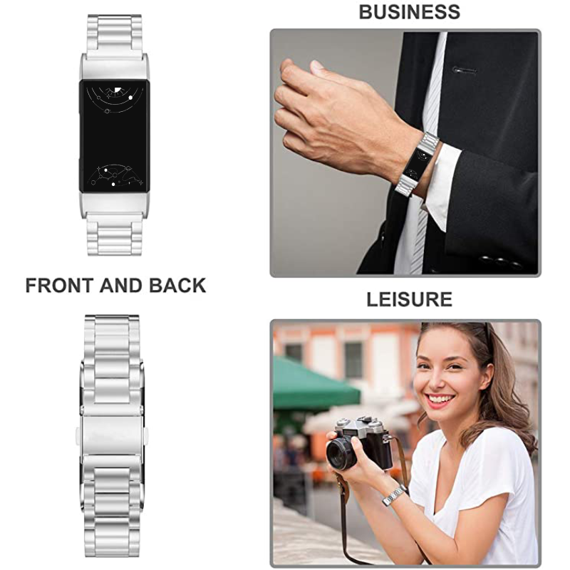 Alke Premium Luxury Stainless Steel Fitbit Charge 3 4 Band Alke Black