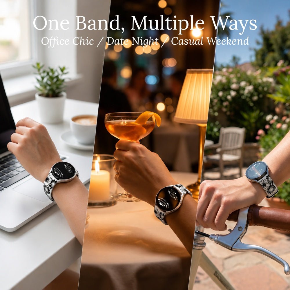 Asper Engraved Flower Silicone Galaxy Band - Astra Straps