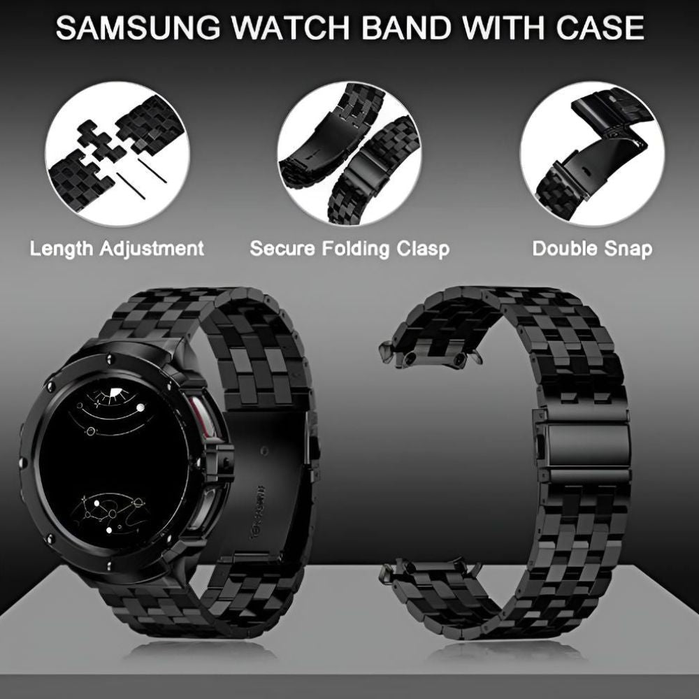 Carui Stainless Steel Band With Case for Galaxy Watch 5 Pro