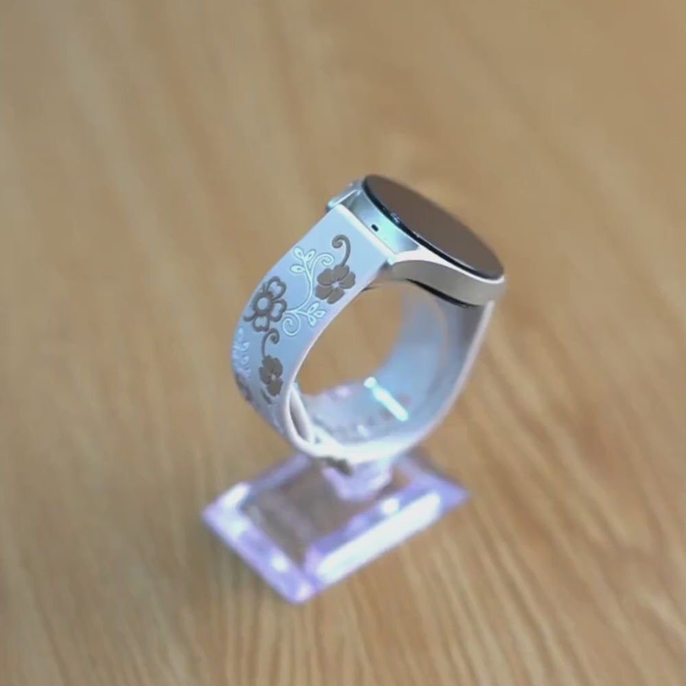 Teneo Engraved Floral Silicone Galaxy Band - Astra Straps