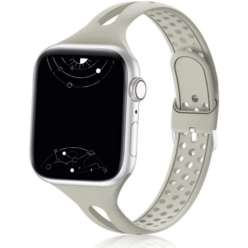 Amare Slim Silicone Band For Apple Watch 1 10 Ultra Ultra 2 SE SE2 Breathable Replacement Strap Astra Straps Singapore