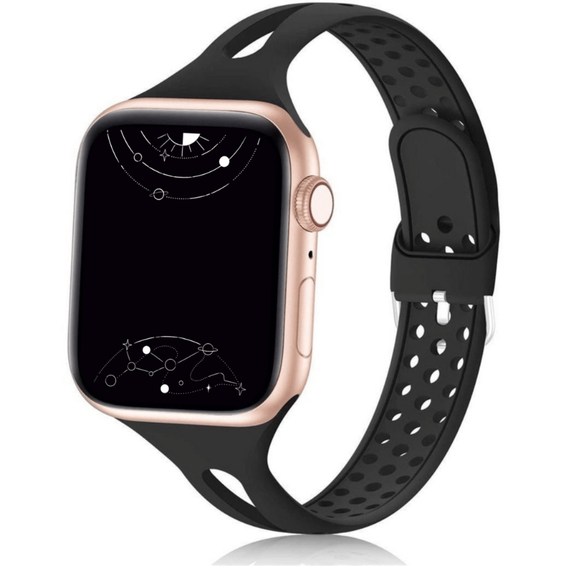 Amare Slim Silicone Band For Apple Watch 1 10 Ultra Ultra 2 SE SE2 Breathable Replacement Strap Astra Straps Singapore